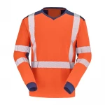 TEE-SHIRT BARANNI ORANGE FLUO / BLEU MARINE