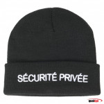 BONNET ACRYLIQUE BRODÉ SÉCURITÉ PRIVÉE NOIR