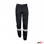 PANTALON SECURITE BANDE RETRO-REFLECHISSANTES NOIR