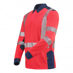 POLO MANCHES LONGUES FLUO SAFE XP Rouge
