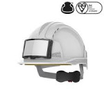 Casque de sécurité EVOLite®, porte badge, CR2 gris, ventilé, serrage crémaillère, blanc